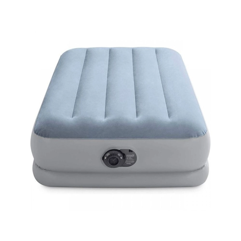 Одномісне надувне ліжко 191 x 99 x 36см, матрац із вбудованим usb-електронасосом  Intex 64157 Blue
