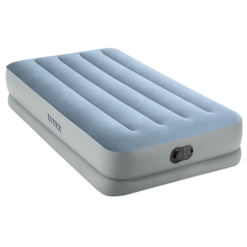Одномісне надувне ліжко 191 x 99 x 36см, матрац із вбудованим usb-електронасосом  Intex 64157 Blue
