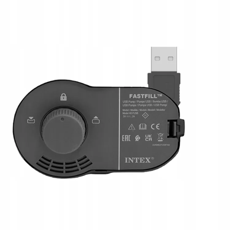 Одномісне надувне ліжко 191 x 99 x 36см, матрац із вбудованим usb-електронасосом  Intex 64157 Blue