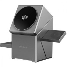 Бездротовий зарядний пристрій 15W 3в1 Qi2 універсальна док-станція 15W Proove Iron Hide Gray