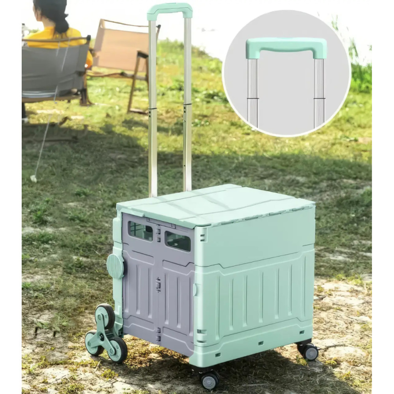 Візок для пікніку складний на 8 коліс зі складним ящиком Easy Camping  EC-0978 Green