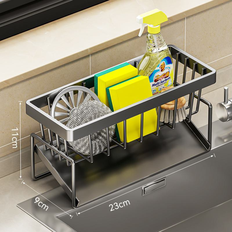 Органайзер металевий 23х9х11см для миття посуду і кухонного приладдя LS-7825 Grey