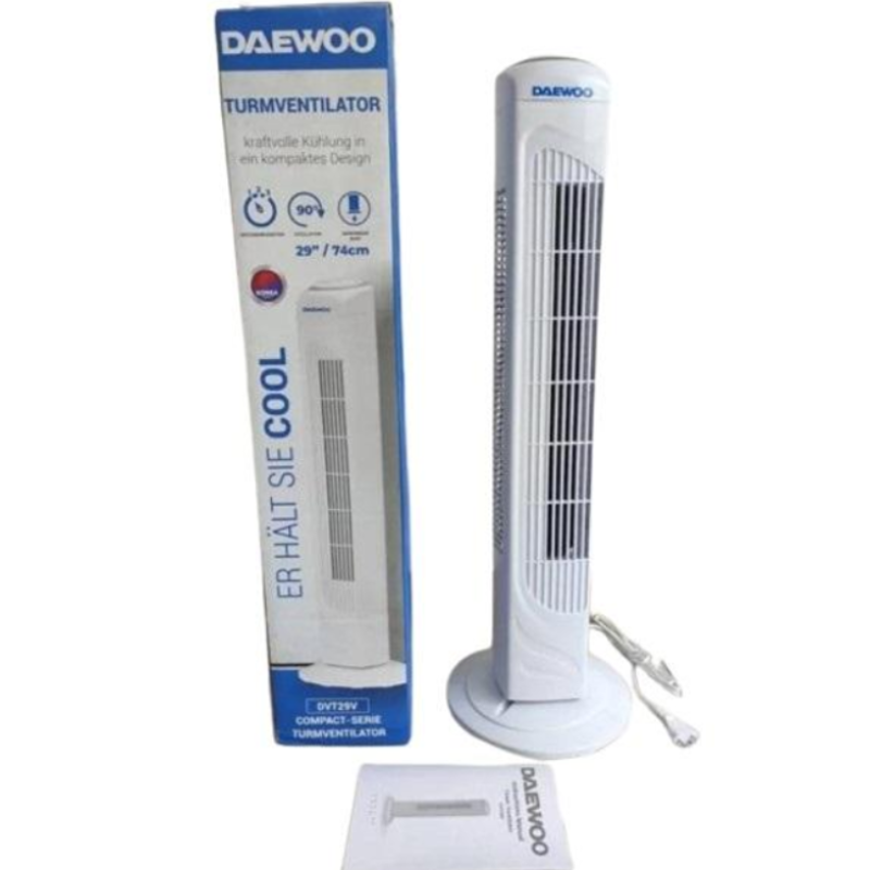 Вентилятор колонний підлоговий для дому та офісу 3 режими швидкості 50 Вт Daewoo (DVT29V) Вентилятор колонний підлоговий для дому та офісу 3 режими швидкості 50 Вт Daewoo (DVT29V)