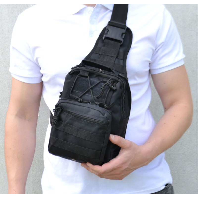 Універсальна сумка 53 см х 22 см х 18 см чоловічий рюкзак-слінг через плече Black