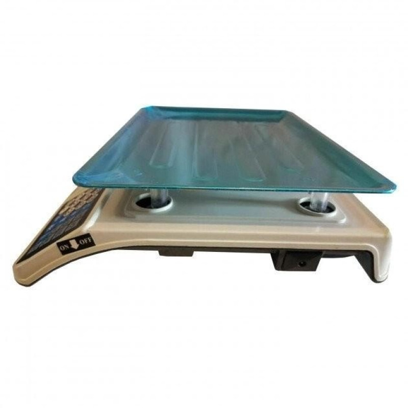 Ваги торговельні електронні з дисплеєм з лічильником ціни та акумулятором до 50кг Smart DT-809 Silver