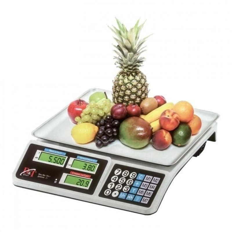 Ваги торговельні електронні з дисплеєм з лічильником ціни та акумулятором до 50кг Smart DT-809 Silver