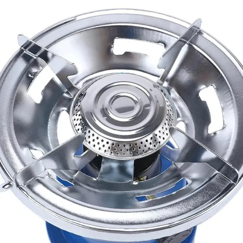 Туристичний пальник газовий із п'єзопідпалом під газовий балончик для природи 5000 Вт MONGAZ SL-1021 Blue