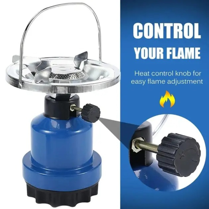 Туристичний пальник газовий із п'єзопідпалом під газовий балончик для природи 5000 Вт MONGAZ SL-1021 Blue
