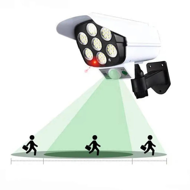 Ліхтар вуличний у вигляді камери на сонячній батареї з датчиком руху і пультом led solar sensor jlp-2178 White