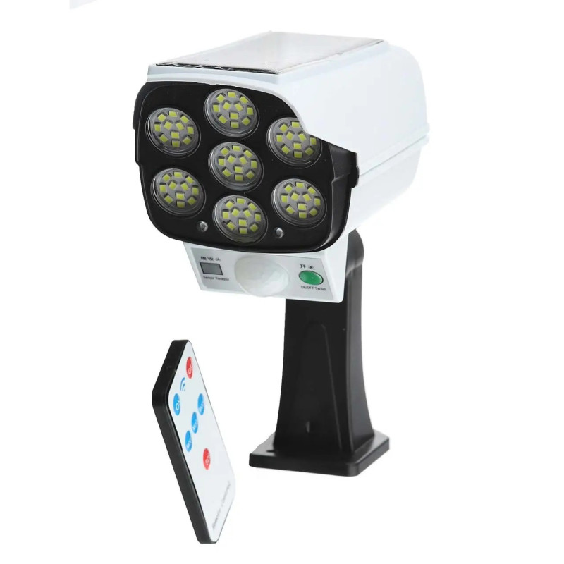 Ліхтар вуличний у вигляді камери на сонячній батареї з датчиком руху і пультом led solar sensor jlp-2178 White