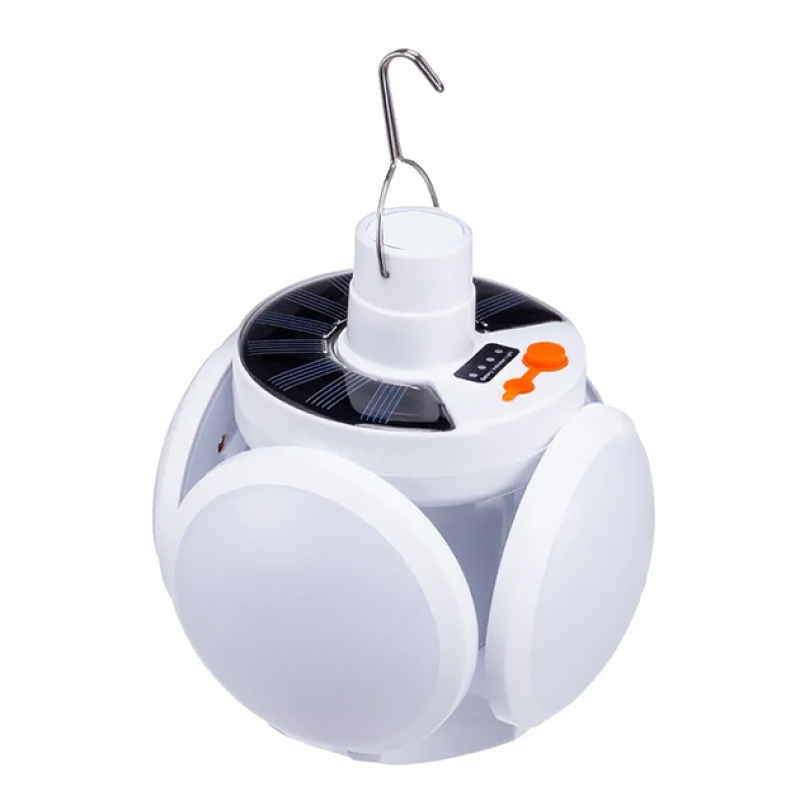 Підвісний кемпінговий ліхтар акумуляторна LED лампа USB на сонячній батареї SENDL 2029 White