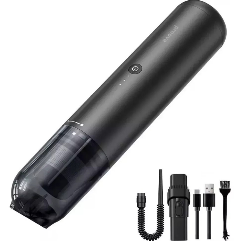 Акумуляторний бездротовий автомобільний пилосос 120W зі щітками в комплекті Proove Void Assistant (C2 Black)