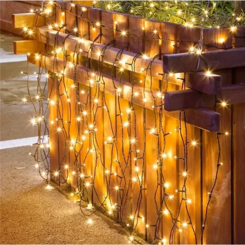 Новорічна вулична світлодіодна гірлянда 10cм 100led із сонячною панеллю вологозахищені лампи Лінза діод SFK-16 Warm white Новорічна вулична світлодіодна гірлянда 10cм 100led із сонячною панеллю вологозахищені лампи Лінза діод SFK-16 Warm white