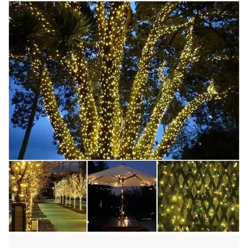 Новорічна вулична світлодіодна гірлянда 10cм 100led із сонячною панеллю вологозахищені лампи Лінза діод SFK-16 Warm white Новорічна вулична світлодіодна гірлянда 10cм 100led із сонячною панеллю вологозахищені лампи Лінза діод SFK-16 Warm white