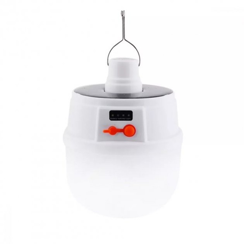 Кемпінгова LED лампа 5 режимів до 8 годин акумуляторний переносний ліхтар з сонячною панеллю  X-Balog BL-2025 White