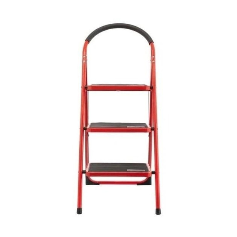 Посилена драбина складна на 3 ступені до 150кг висота 1131мм Red