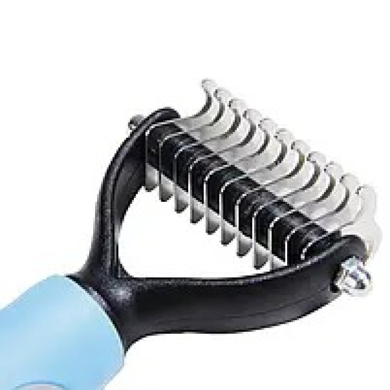 Колтуноріз із широким зубом для котів та собак з нержавіючої сталі та пластику з робочою частиною 95мм Taotaopets 097718 Blue