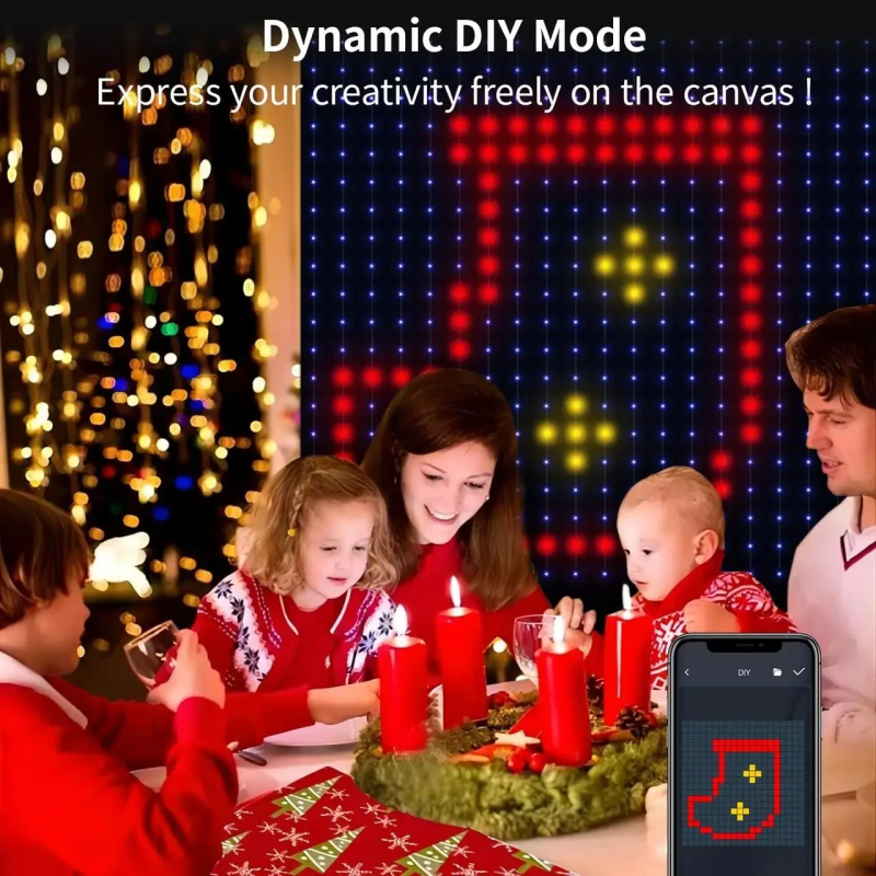 Програмована новорічна гірлянда Кінський хвіст 10 нитей по 2 м Bluetooth USB 6 режимівз пультом і керуванням з телефону SFK-02 RGB