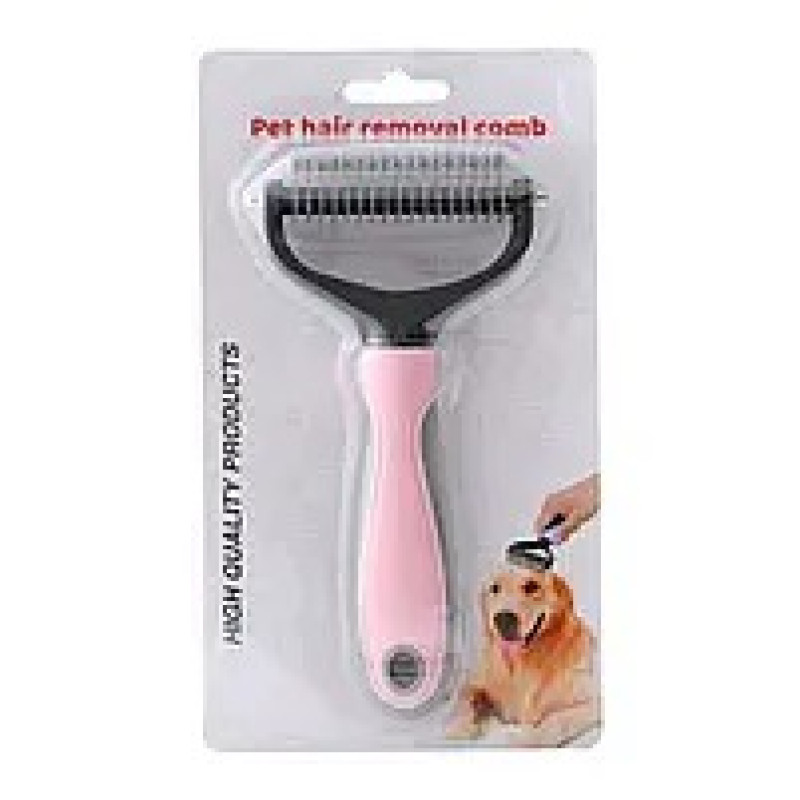 Колтуноріз із широким зубом для котів та собак з нержавіючої сталі та пластику з робочою частиною 95мм Taotaopets 097718 Pink