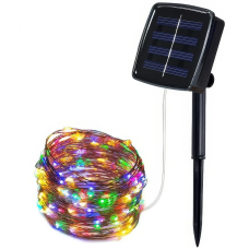Вулична гірлянда з сонячною панеллю «Крапля роси» вологозахищені лампи 10 м 100 LED підсвічування SFK-15 RGB