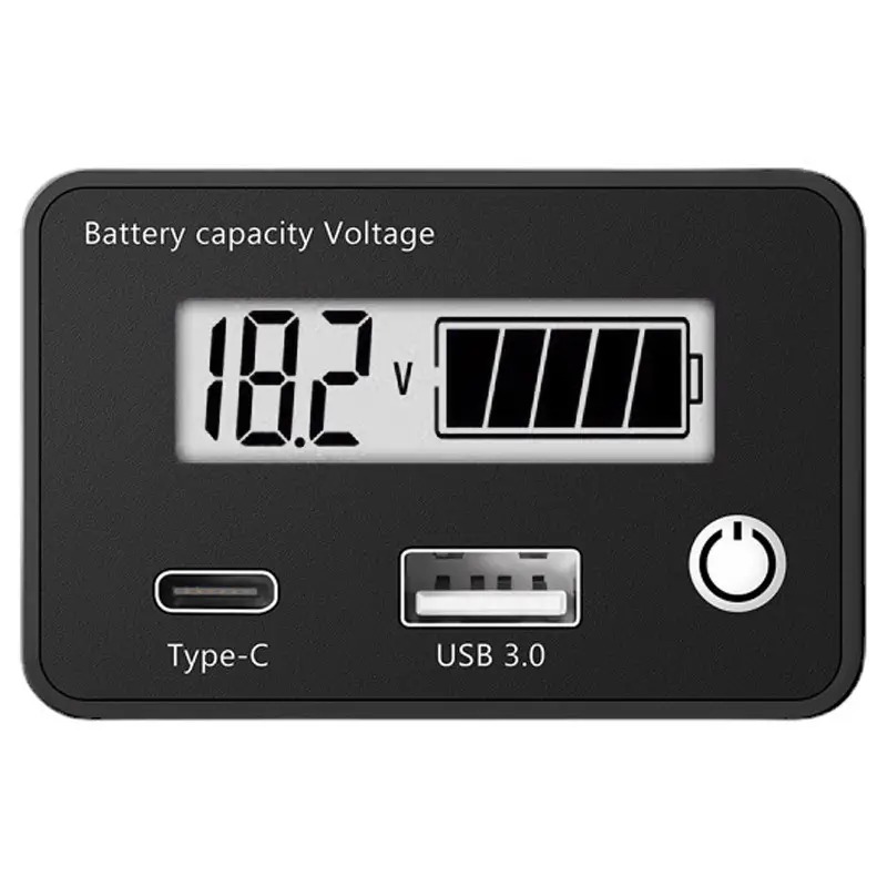 Вольтметр DC цифровий з LCD дисплеєм для вимірювання напруги 8-30В Lesko 6140 Black