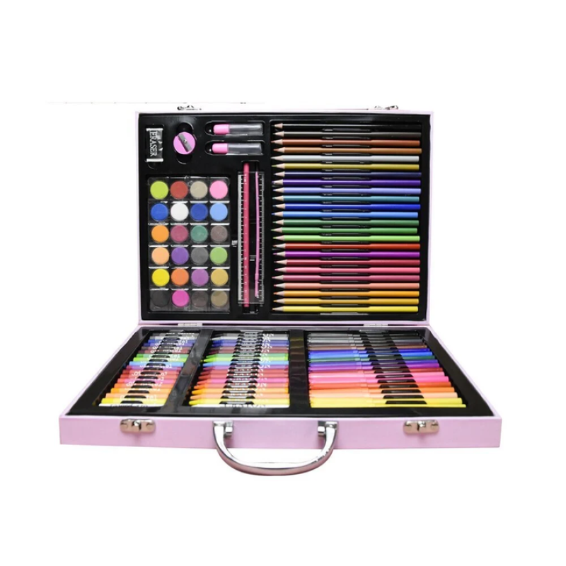 Набор для творчества и рисования в чемоданчике Единорог Розовый 128 предметов