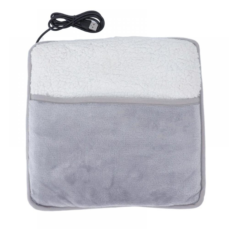 Грілка для ніг з електричним USB підігрівом фланелева 40-50 град Lesko 29875 Gray