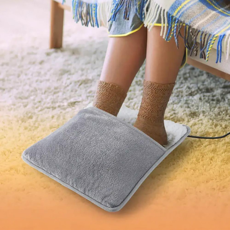 Грілка для ніг з електричним USB підігрівом фланелева 40-50 град Lesko 29875 Gray