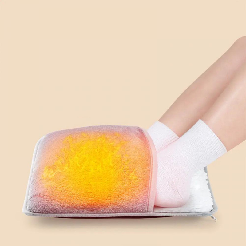 Грілка для ніг з електричним USB підігрівом фланелева 40-50 град Lesko 29875 Gray