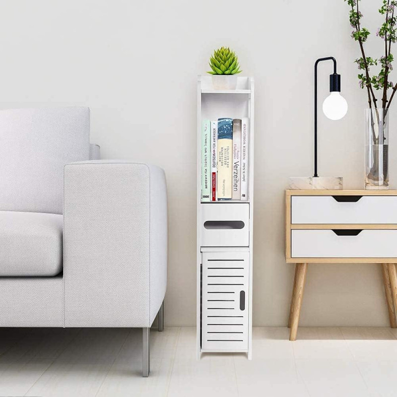 Висока пластикова полиця-стелаж на чотири яруси для ванної PK-03 120х20х20см White Висока пластикова полиця-стелаж на чотири яруси для ванної PK-03 120х20х20см White