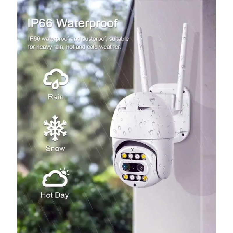Бездротова WiFi камера відеоспостереження вулична поворотна PTZ WiFi Outdoor Camera CF26 HD1080P 2MP 4мм+12мм White