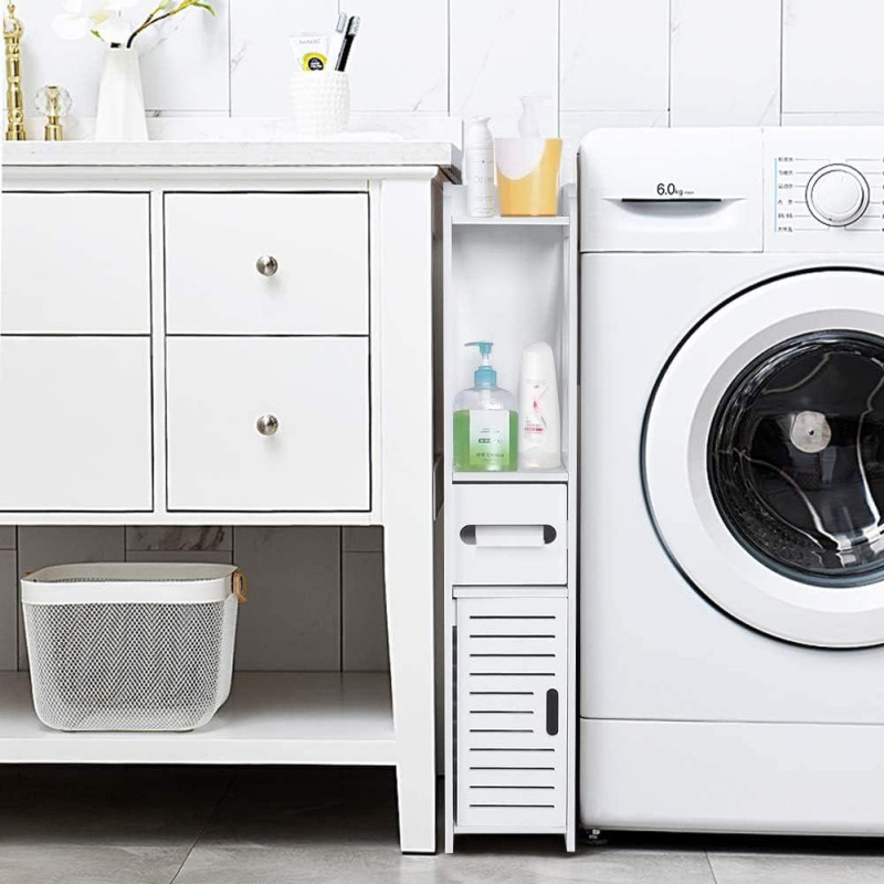 Висока пластикова полиця-стелаж на чотири яруси для ванної PK-03 120х20х20см White Висока пластикова полиця-стелаж на чотири яруси для ванної PK-03 120х20х20см White