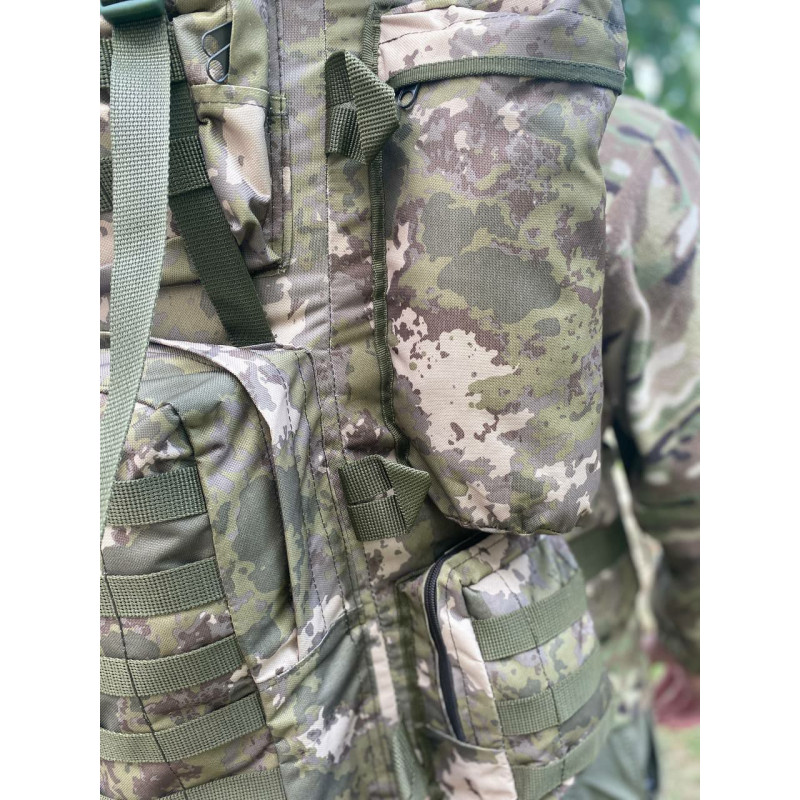 Рюкзак тактичний 110л з підсумками та системою Molle (Койот)