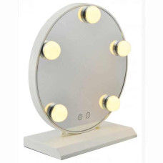 Настільне дзеркало для макіяжу Full Reflect LY-98 з LED підсвічуванням від USB та підставкою кругле White