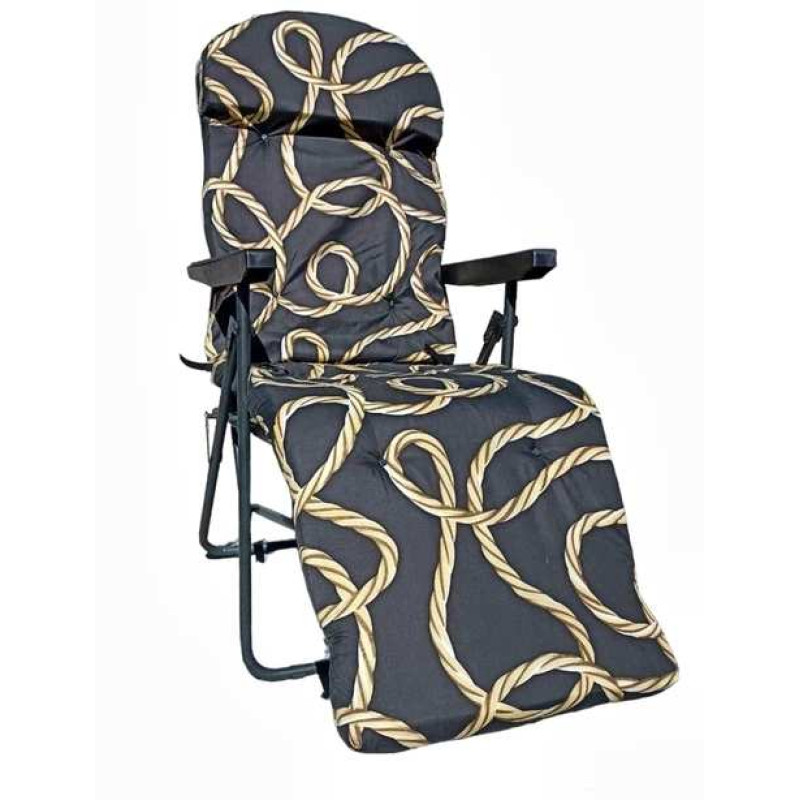 Крісло-шезлонг для кемпінгу та туризму з підлокітниками та регульованою спинкою Freed Camp 2 Grey (FC1242)