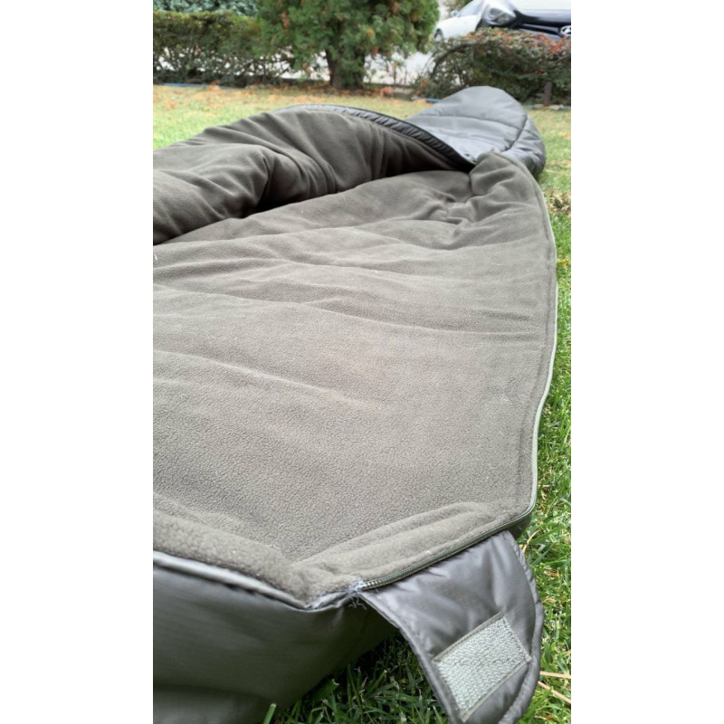 Зимовий спальний мішок - ковдра Fierce Winter до - 15 з капюшоном та чохлом для перенесення (Олива)