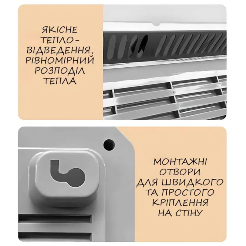 Керамічний настінний тепловентилятор 2000 Вт з пультом, обігрівач з таймером Domotec MS 5962 White