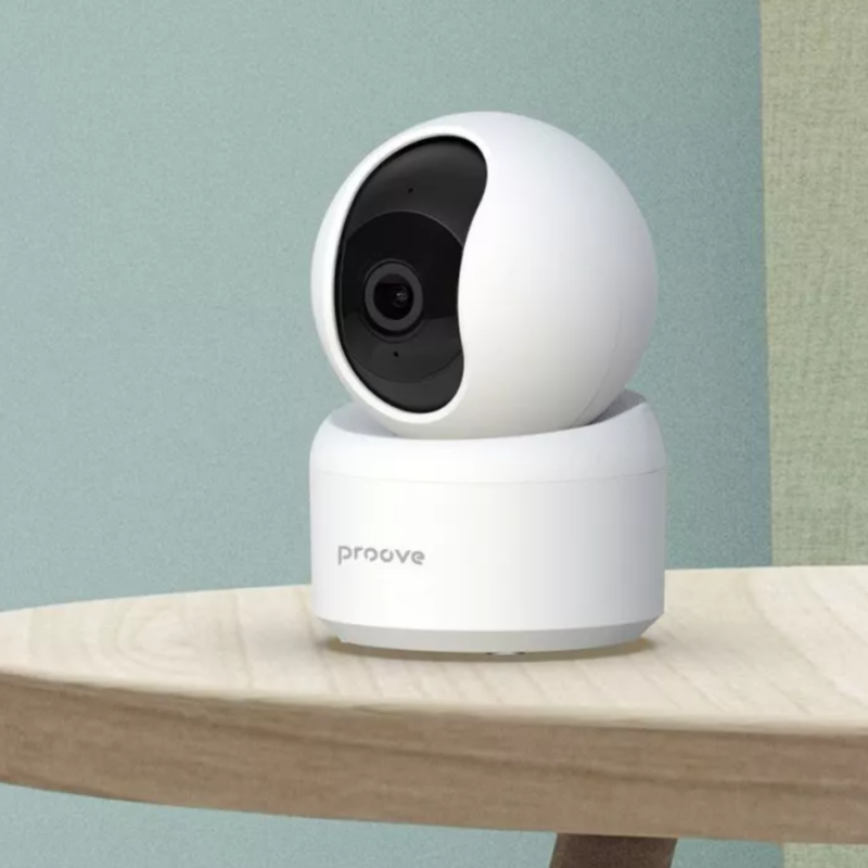 Поворотная IP камера видеонаблюдения Wi-Fi 3MP 355°/70°, ночное видение, двухстороннее аудио, Type-C с датчиком движения Proove Sentry White
