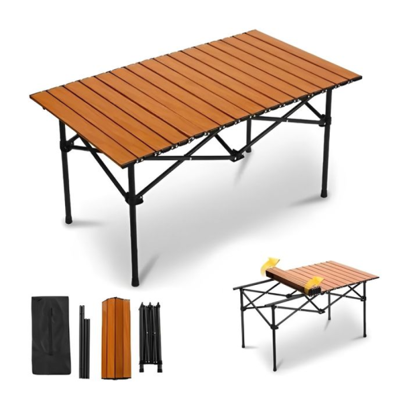 Комплект складаний стіл для пікніку із 4 стільцями Easy Camping EC-7843 Brown 95*55*50 см Комплект складаний стіл для пікніку із 4 стільцями Easy Camping EC-7843 Brown 95*55*50 см