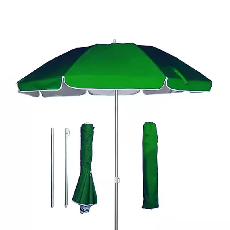 Зонт пляжный, садовый с защитой от UV-лучей с наклонным механизмом и чехлом EC-1206 (Зеленый)