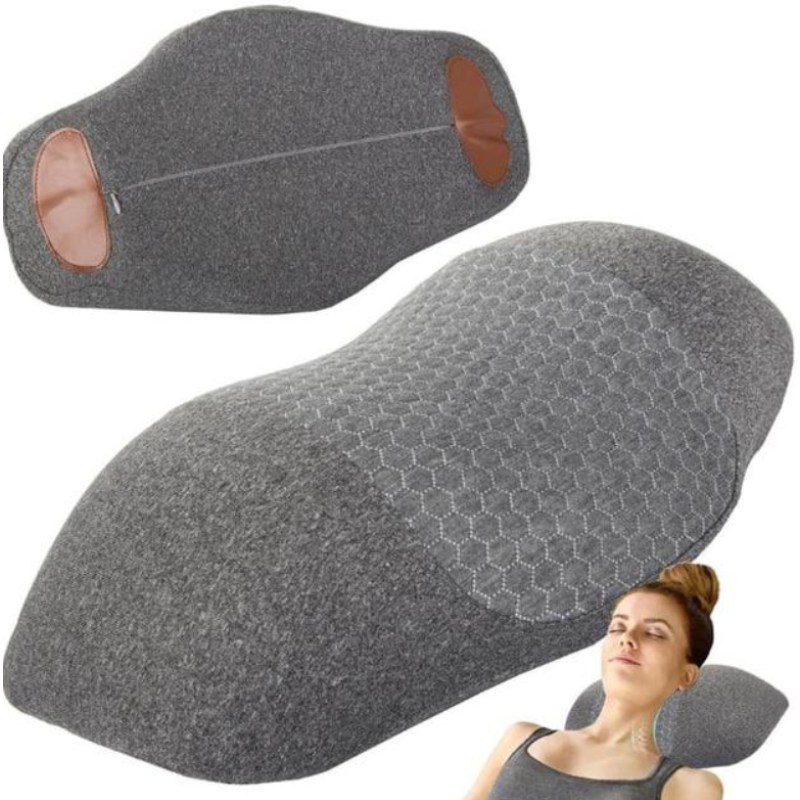 Подушка для сну для шиї з бавовни 415х229х118мм Grey Подушка для сну для шиї з бавовни 415х229х118мм Grey