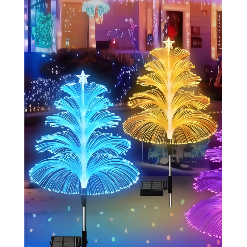 Садовий світильник "Ялинка" із 2 штук на акумуляторі з солн.панелью на 8 режимів NC-7818