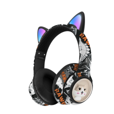 Бездротові навушники з вушками і LED-підсвіткою Loco Ears LE-1092 Orange