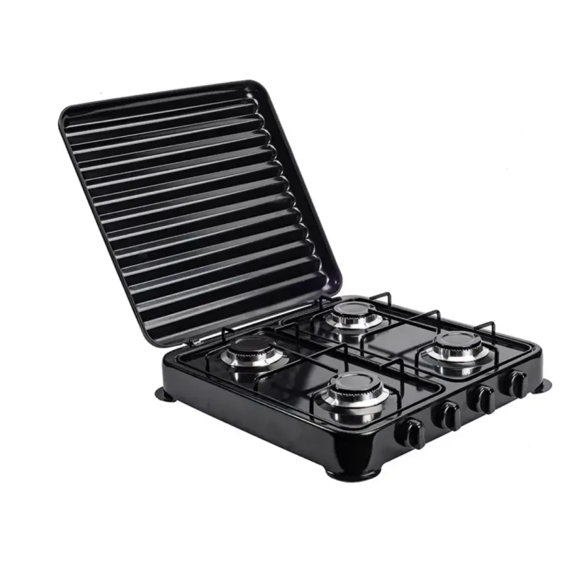 Настольная газовая плита на 4 конфорки под баллонный газ 49,5х49,5х9 см Rainberg RB-2227 White