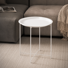 Приставний журнальний столик Modern Table приліжковий наддиванний 47х50см (MT-1202) White