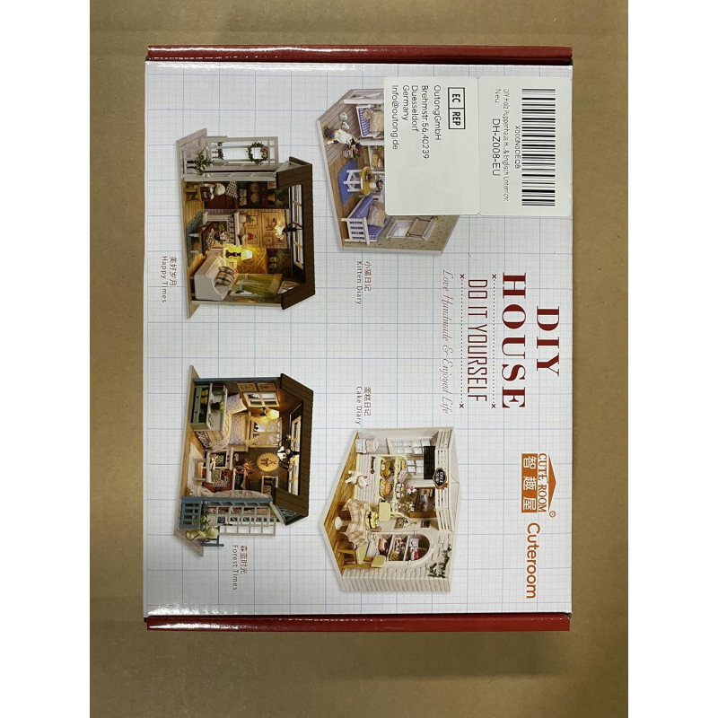 3D Румбокс конструктор ляльковий будинок Вітальня з верандою та каміном DIY Cute Room 8008-D