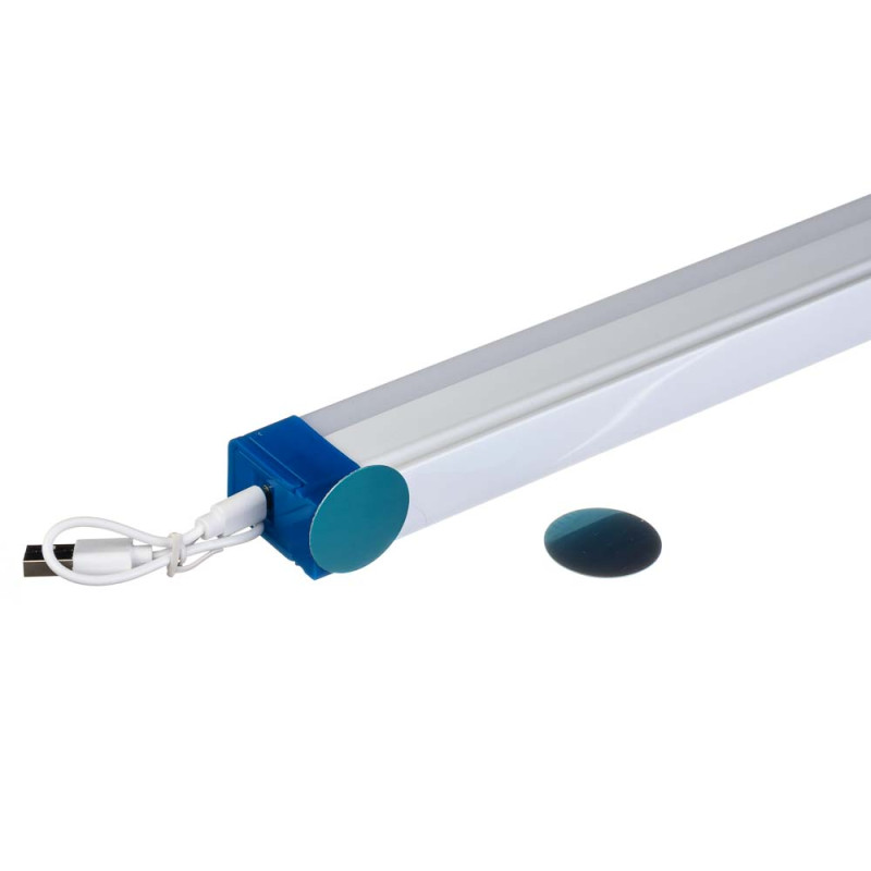 Світлодіодна Led лампа-ліхтар 50 см 100 Вт акумуляторний 3600 мАг з магнітом, петлею, USB зарядка SENDL AY-T5DG White