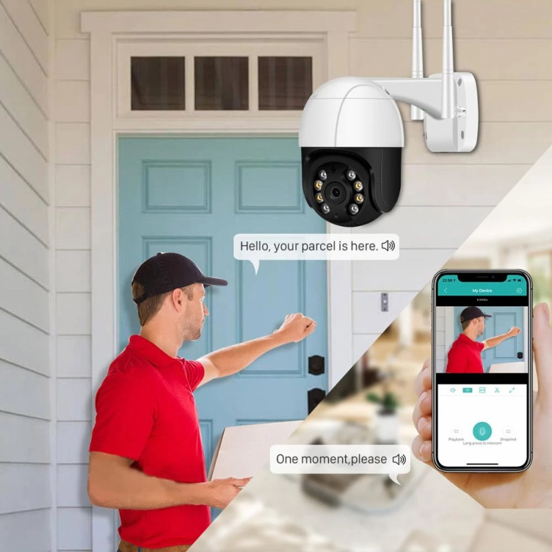 Камера відеоспостереження вулична PTZ WiFi Outdoor Camera ICSEE 3MP Білий