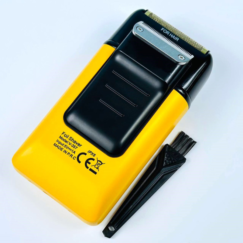 Акумуляторна електробритва для гоління шейвер для чоловіків з подвійне лезо, 2 насадки VGR (V-357 Orange)