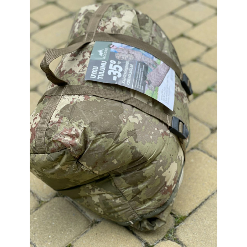 Спальний мішок-ковдра Accord з капюшоном до - 20° (камуфляж)